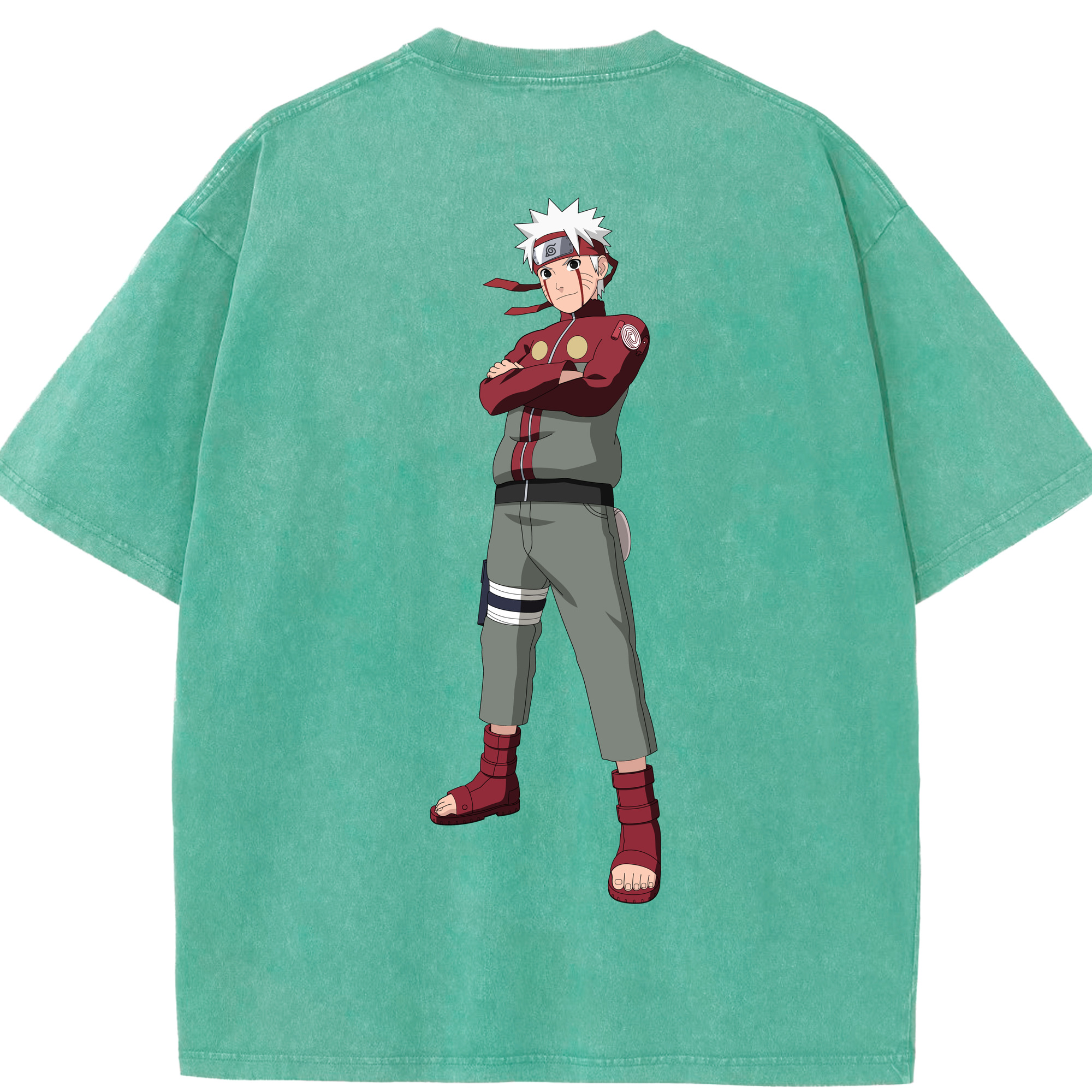 （画像用） NARUTO -ナルト- うずまき ナルト Uzumaki Naruto 綿100% ヴィンテージ風 半袖Tシャツ（背面プリント）